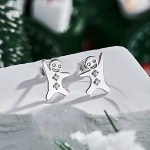 S925 Sterling Silver Christmas Earrings Bright Zircon Jewelry