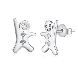 S925 Sterling Silver Christmas Earrings Bright Zircon Jewelry