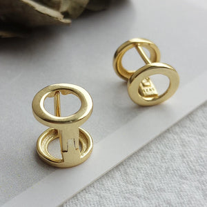 S925 Circle Earrings Retro Metallic Jewelry Girls' Wedding