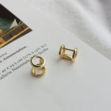S925 Circle Earrings Retro Metallic Jewelry Girls' Wedding