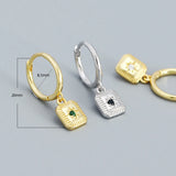 S925 Sterling Silver Circle Eight Star Earrings with Zircon for Women