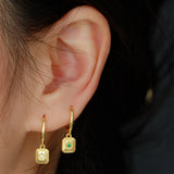 S925 Sterling Silver Circle Eight Star Earrings with Zircon for Women