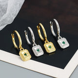 S925 Sterling Silver Circle Eight Star Earrings with Zircon for Women
