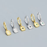 S925 Sterling Silver Circle Eight Star Earrings with Zircon for Women