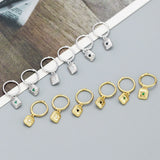 S925 Sterling Silver Circle Eight Star Earrings with Zircon for Women