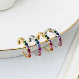 S925 Circle Rainbow Earrings Women's Jewelry