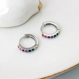 S925 Circle Rainbow Earrings Women's Jewelry