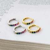 S925 Circle Rainbow Earrings Women's Jewelry