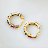 S925 Circle Rainbow Earrings Women's Jewelry