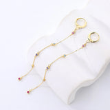 S925 Sterling Silver Chain Earrings Circle Female Charm Jewelry