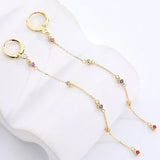 S925 Sterling Silver Chain Earrings Circle Female Charm Jewelry