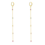 S925 Sterling Silver Chain Earrings Circle Female Charm Jewelry