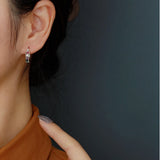 Colorful Zircon Earrings Women's Sterling Silver Jewelry