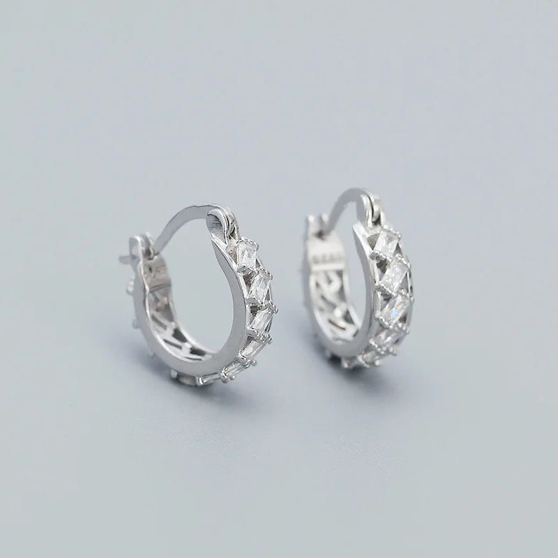 Colorful Zircon Earrings Women's Sterling Silver Jewelry