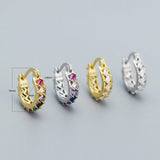 Colorful Zircon Earrings Women's Sterling Silver Jewelry