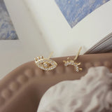 S925 Devil's Eye Earrings Asymmetrical Zircon Jewelry