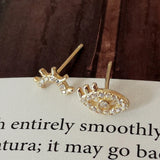 S925 Devil's Eye Earrings Asymmetrical Zircon Jewelry