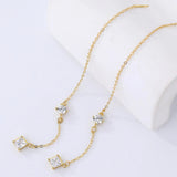 S925 Sterling Silver Diamond Chain Women's Earrings Tassels Charm Jewelry