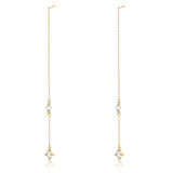 S925 Sterling Silver Diamond Chain Women's Earrings Tassels Charm Jewelry