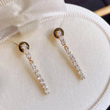 S925 Sterling Silver Zircon Diamond Stud Earrings Women's Jewelry