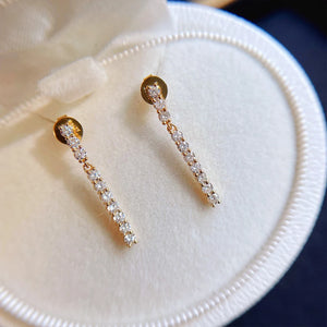 S925 Sterling Silver Zircon Diamond Stud Earrings Women's Jewelry