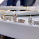925 Silver Zircon Circle Earrings Women's Jewelry Gift
