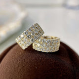 925 Silver Zircon Circle Earrings Women's Jewelry Gift