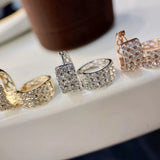 925 Silver Zircon Circle Earrings Women's Jewelry Gift
