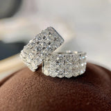 925 Silver Zircon Circle Earrings Women's Jewelry Gift
