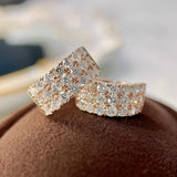 925 Silver Zircon Circle Earrings Women's Jewelry Gift