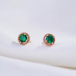 S925 Green Diamond Stud Earrings High Carbon Diamonds
