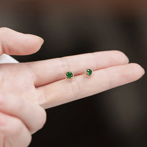 S925 Green Diamond Stud Earrings High Carbon Diamonds