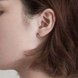 S925 Green Diamond Stud Earrings High Carbon Diamonds