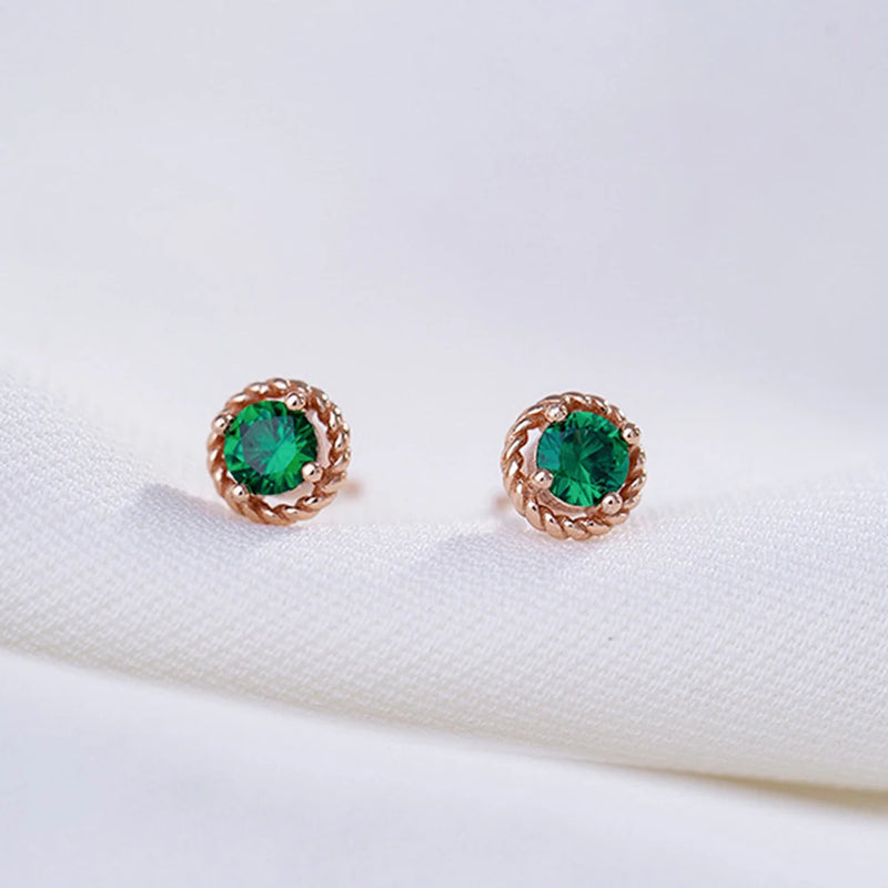 S925 Green Diamond Stud Earrings High Carbon Diamonds