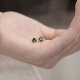 S925 Green Diamond Stud Earrings High Carbon Diamonds