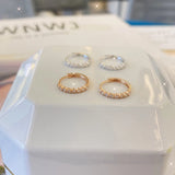 S925 Silver Zircon Diamond Circle Stud Earrings Women's Jewelry