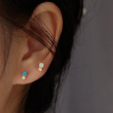 Sterling Silver Zircon Stud Earrings