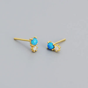 Sterling Silver Zircon Stud Earrings
