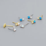 Sterling Silver Zircon Stud Earrings
