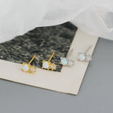 Sterling Silver Zircon Stud Earrings