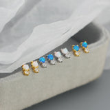 Sterling Silver Zircon Stud Earrings