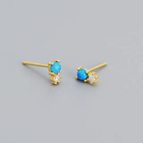 Sterling Silver Zircon Stud Earrings
