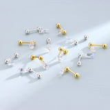 Sterling Silver Zircon Marquise Stud Earrings Women Jewelry