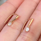 Silver Zircon Hoop Earrings for Women