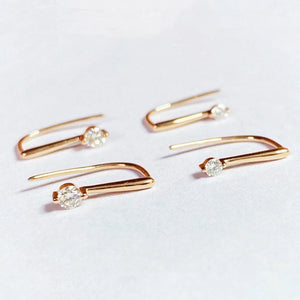 Silver Zircon Hoop Earrings for Women