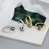 Sparkling Zircon Stud Earrings 925 Silver
