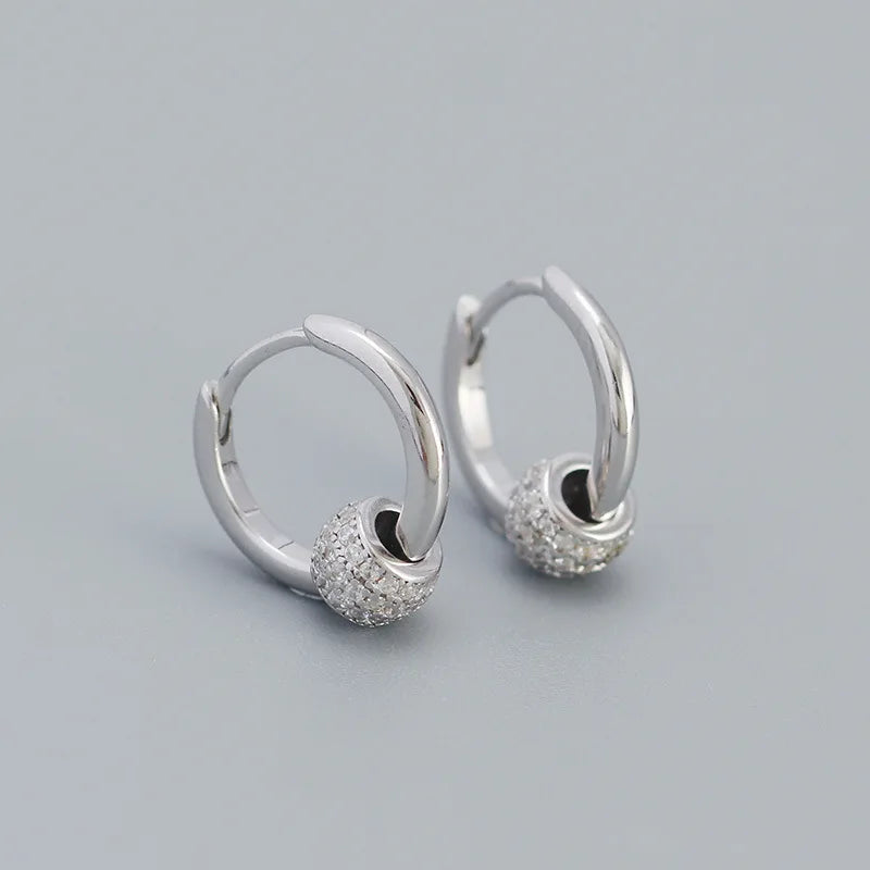 Sparkling Zircon Stud Earrings 925 Silver