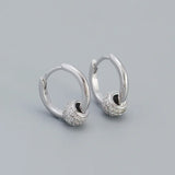 Sparkling Zircon Stud Earrings 925 Silver