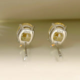 S925 Oval Diamond Stud Earrings Zircon Sparkling High Carbon Jewelry