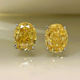 S925 Oval Diamond Stud Earrings Zircon Sparkling High Carbon Jewelry
